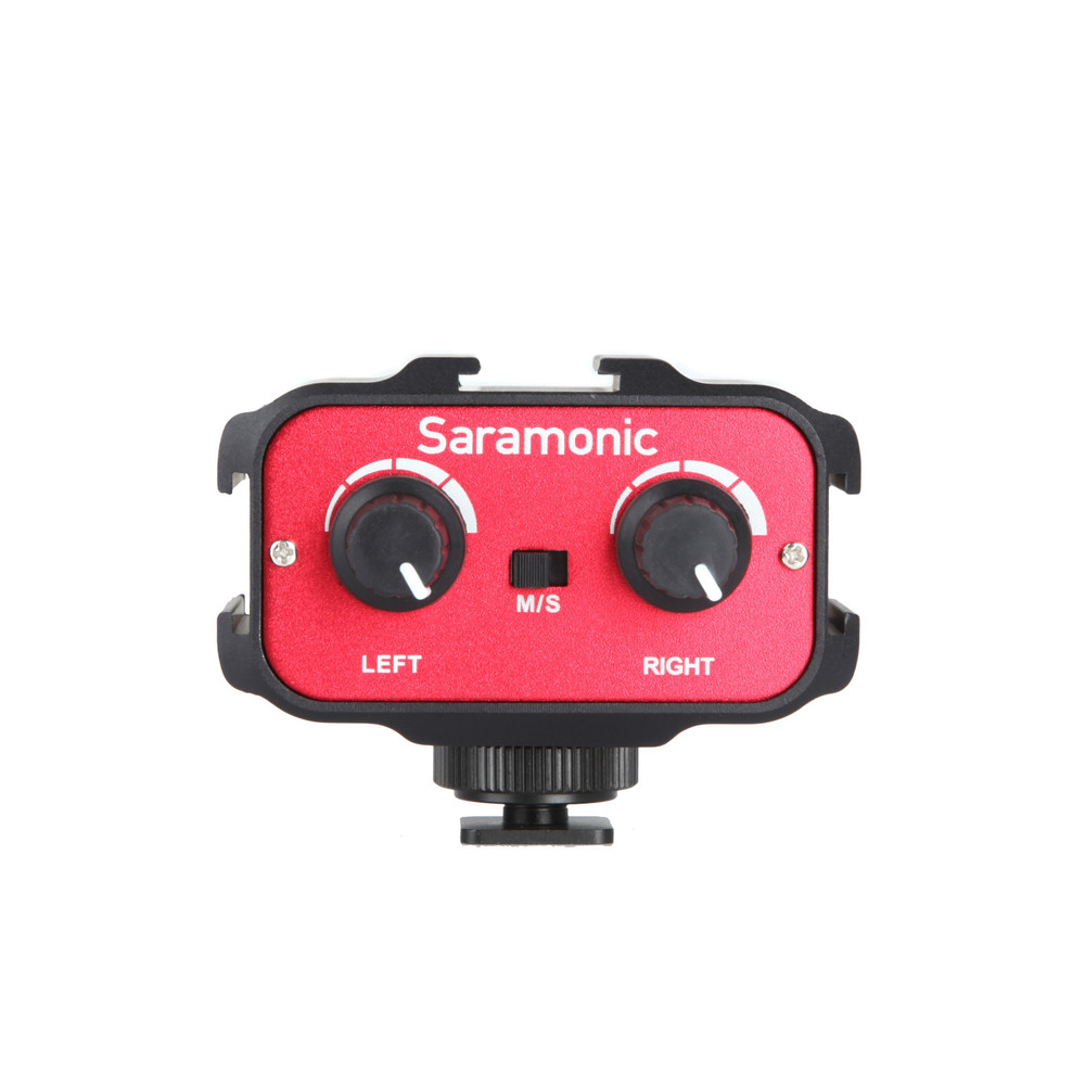 Saramonic SR-AX100 Battery-Free 2-Channel On-Camera 3.5mm Audio Mixer for Cameras w/ 3 Shoe Accessory Mounts
