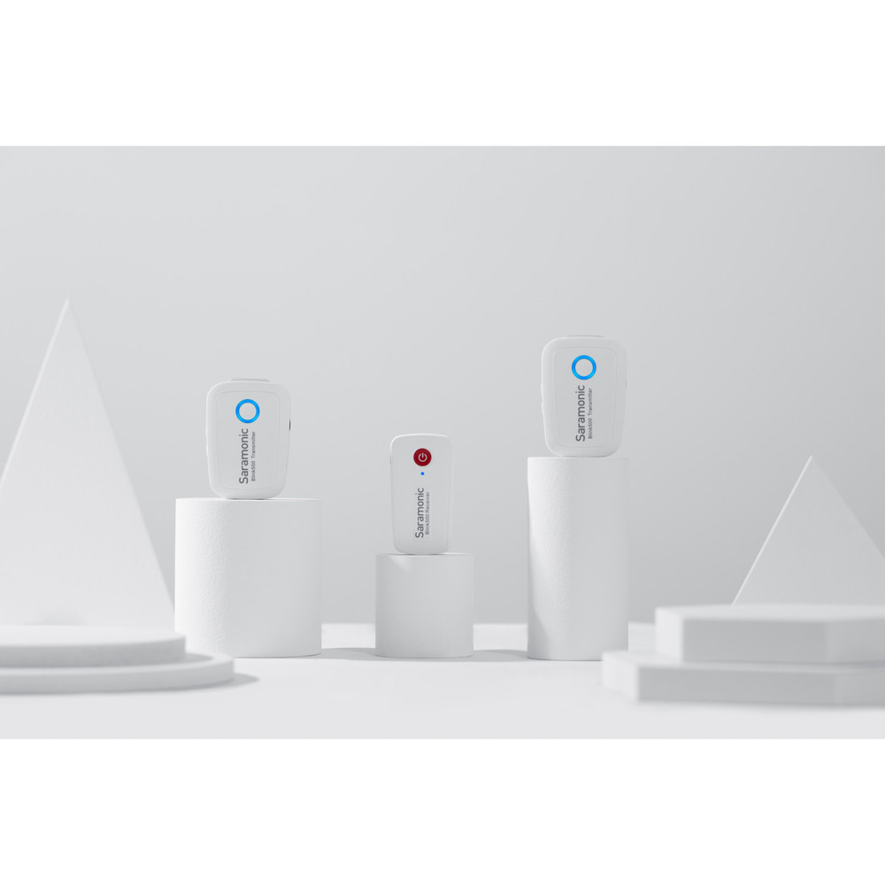 Saramonic Blink 500 B1 Snow White Wireless Clip-On Mic System w/ Lavalier & Dual Receiver for Cameras & Mobile