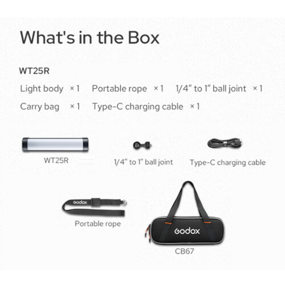 Godox WT25R RGB Waterproof Tube Light