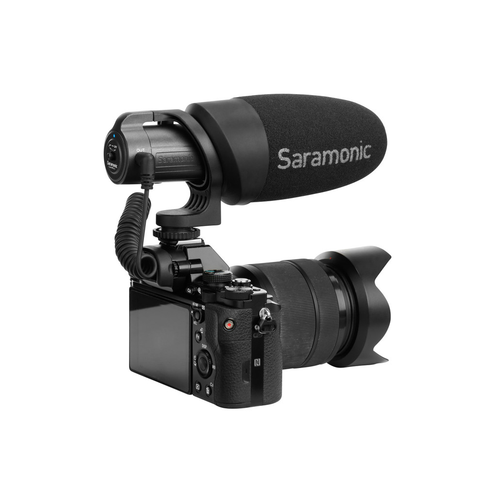 Saramonic CamMic+ AA-Powered On-Camera Uni-Directional Shotgun Microphone with TRS and TRRS Output Cables