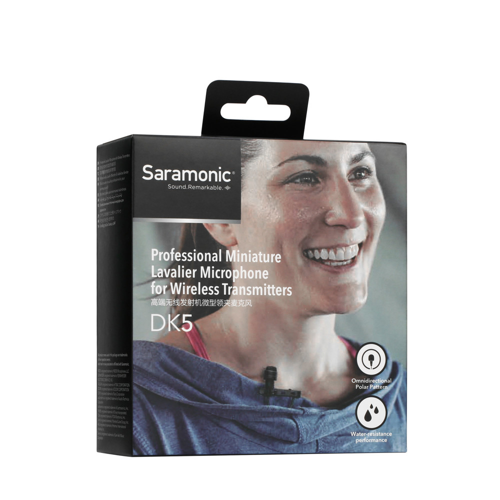 Saramonic DK5A Pro Water-Resistant Omni Lavalier w/ Locking 3.5mm TRS for Saramonic, Sennheiser, Rode & More