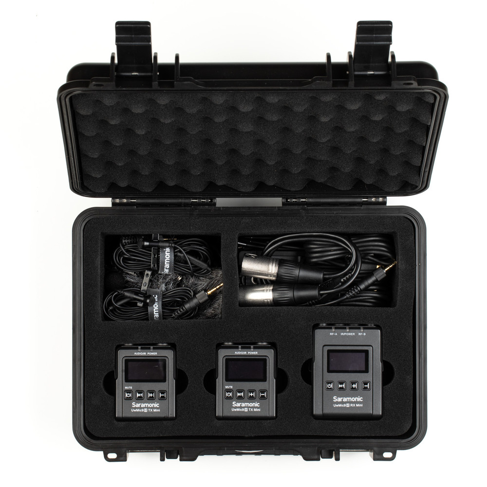 Saramonic UwMic9S Mini Kit 2 Advanced 2-Person Wireless UHF Lavalier System w/ 2x Micro Transmitters, Receiver
