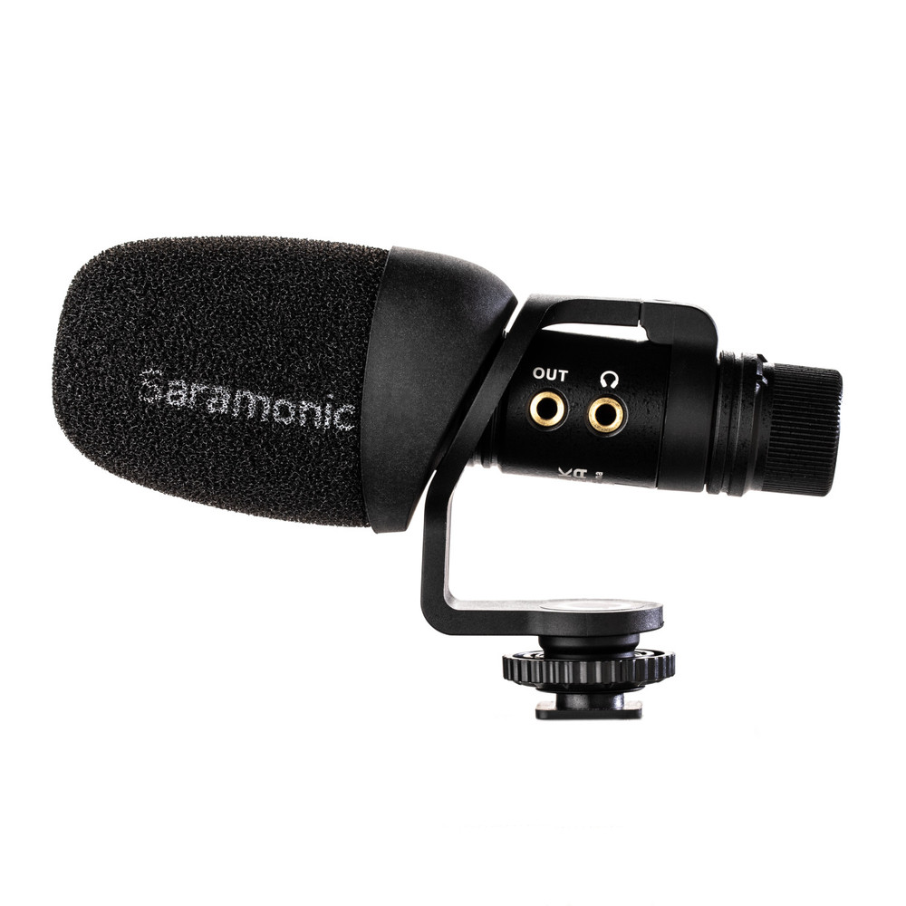 Saramonic Vmic Mini S Multi-Pattern Camera-Mount Shotgun Mic for Cameras & Mobile w/ HP Out, 360˚ Shock Mount