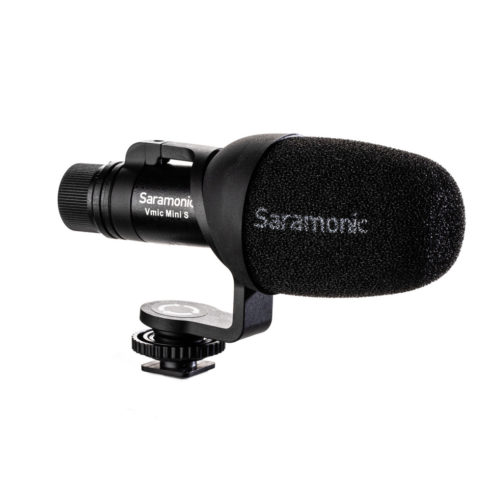Saramonic Vmic Mini S Multi-Pattern Camera-Mount Shotgun Mic for Cameras & Mobile w/ HP Out, 360˚ Shock Mount