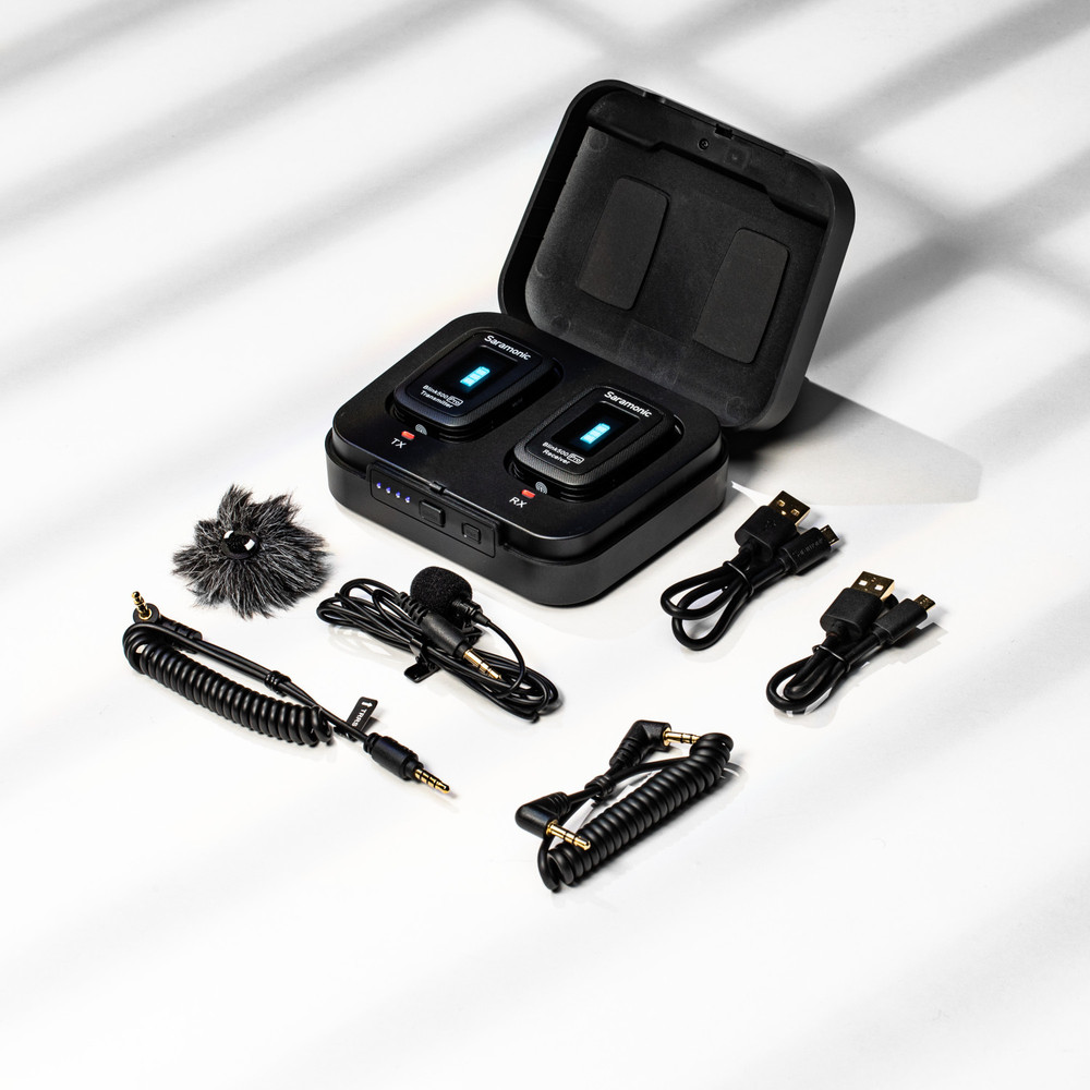 Saramonic Blink 500 Pro B1 Wireless Clip-On Mic System w/ Lavalier & Dual Receiver for Cameras, Mobile & More