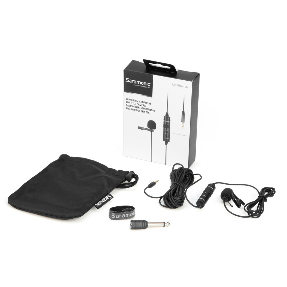 Saramonic LavMicro U2 Clip-On Lavalier Mic for Cameras & Mobile Devices with 19.7' (6m) 3.5mm TRS/TRRS Cable