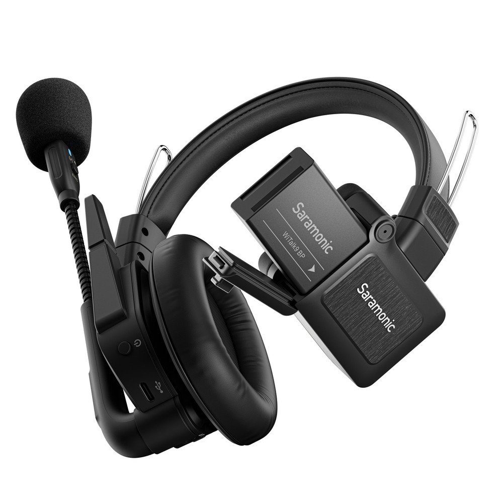 Saramonic WiTalk9SE-5S 5-Person Full-Duplex 2.4GHz Wireless Single-Ear Noise-Canceling Headset Intercom System