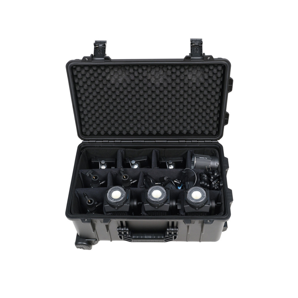 Nanlite Forza 60CR RGBLAC LED Spotlight with CRMX 3-Light Kit Includes Battery Grips, Bowens Adapters, Rolling Hard Case (Used)