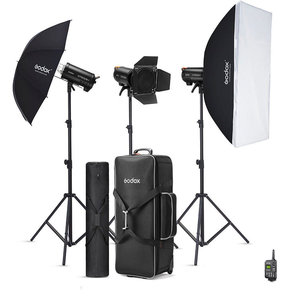 Godox QT600IIIM Studio Flash Monolight (3-Light Kit)