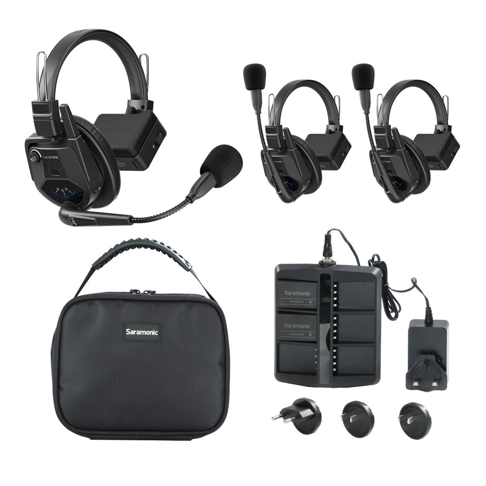 Saramonic WiTalk9SE-3S 3-Person Full-Duplex 2.4GHz Wireless Single-Ear Noise-Canceling Headset Intercom System (Open Box)