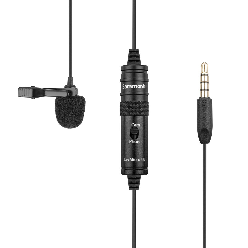 Saramonic LavMicro U2 Clip-On Lavalier Mic for Cameras & Mobile Devices with 19.7' (6m) 3.5mm TRS/TRRS Cable (Open Box)
