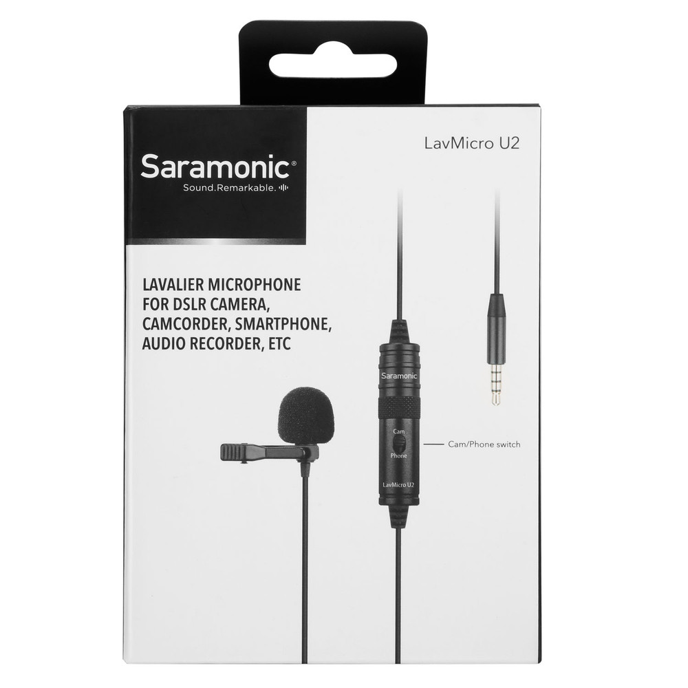 Saramonic LavMicro U2 Clip-On Lavalier Mic for Cameras & Mobile Devices with 19.7' (6m) 3.5mm TRS/TRRS Cable (Open Box)