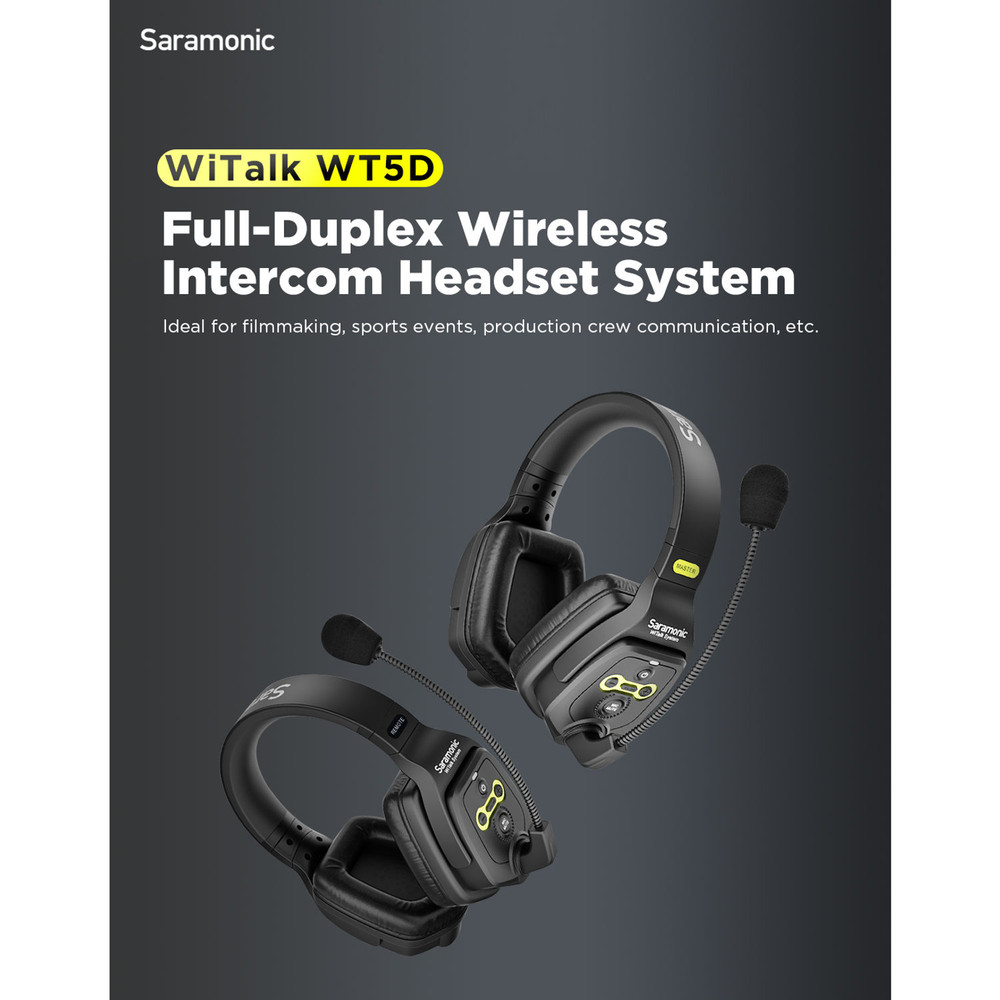 Saramonic WiTalk-WT5D 5-Person Wireless Dual-Ear Headset Intercom System (Open Box)
