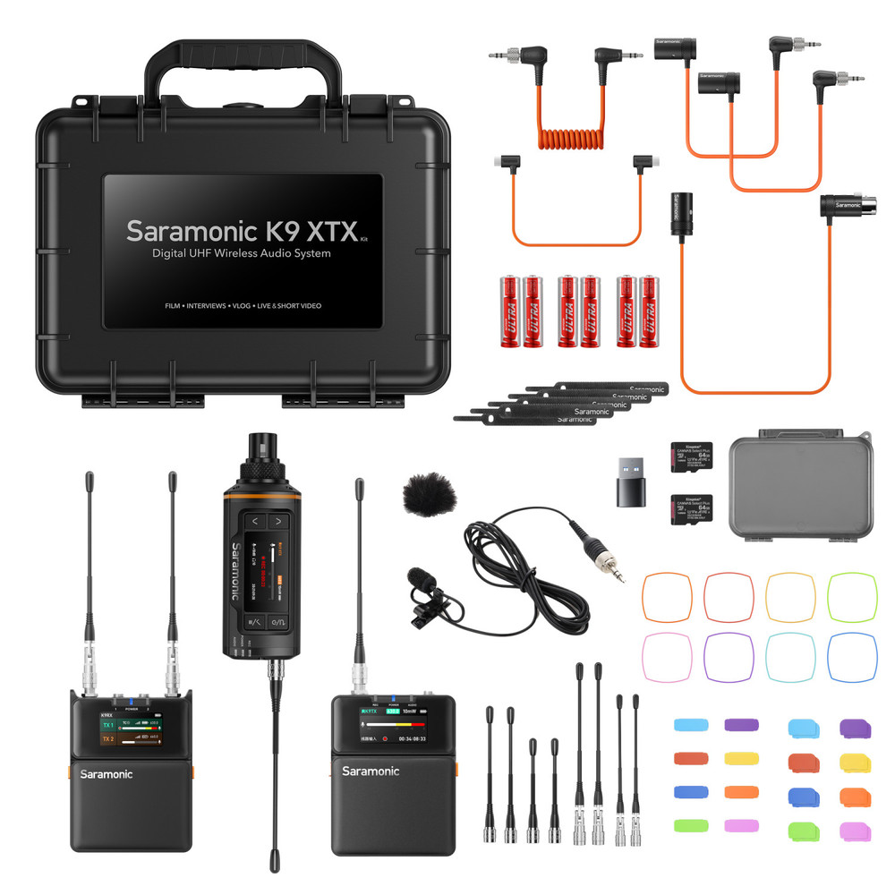 Saramonic K9 Duo Kit | Professional Digital UHF Wireless Plug-On and Belt Pack Transmitters with Receiver