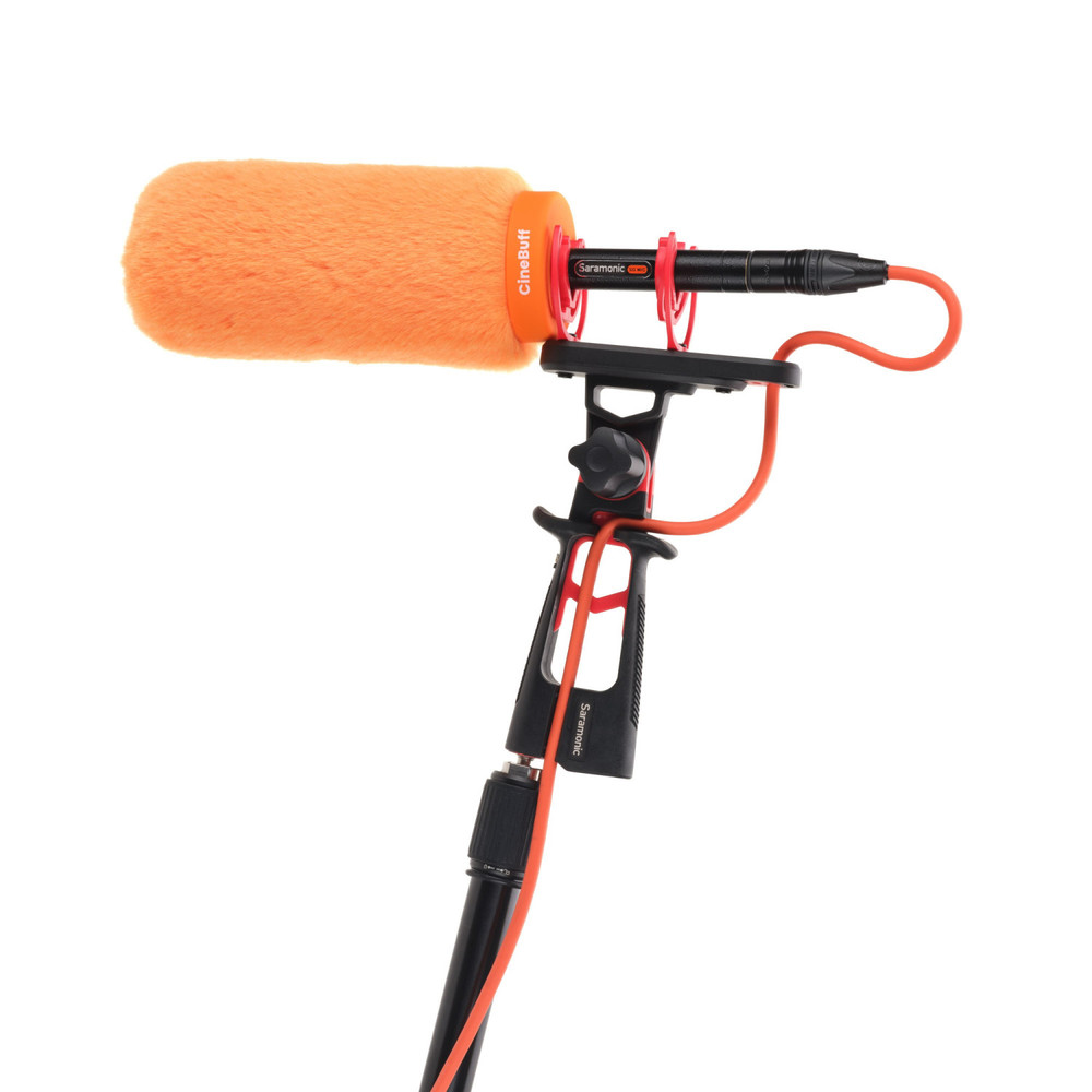 Saramonic CineBuff Slide-On Furry Windshield for Mid-Sized Shotguns 17-24mm Diameter in Orange