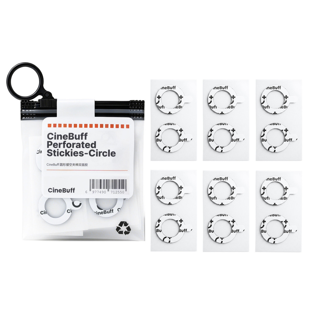Saramonic CineBuff Perforated Stickies Circles | Soft Padded Tape for Lavalier Mounting and Concealment (30-Pk)