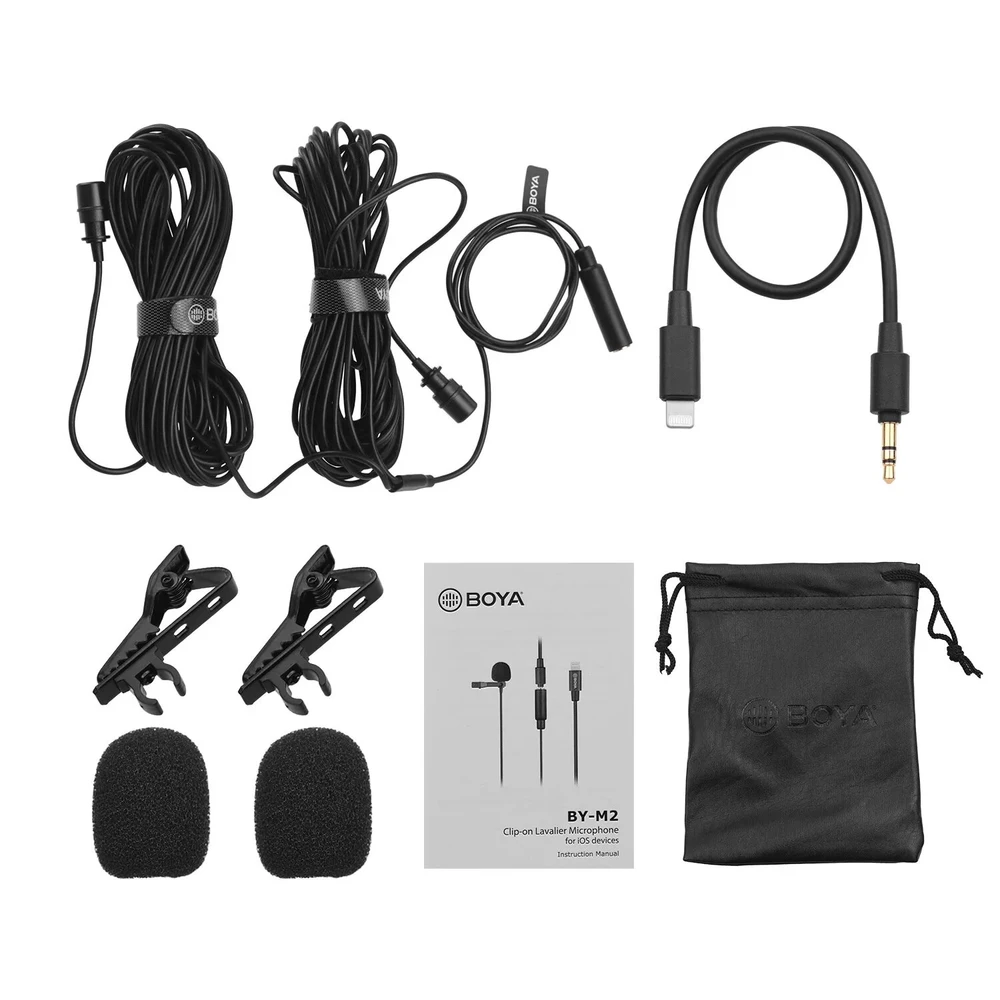 Boya Omnidirectional Lavalier Microphone with Lightning connector (Open Box)