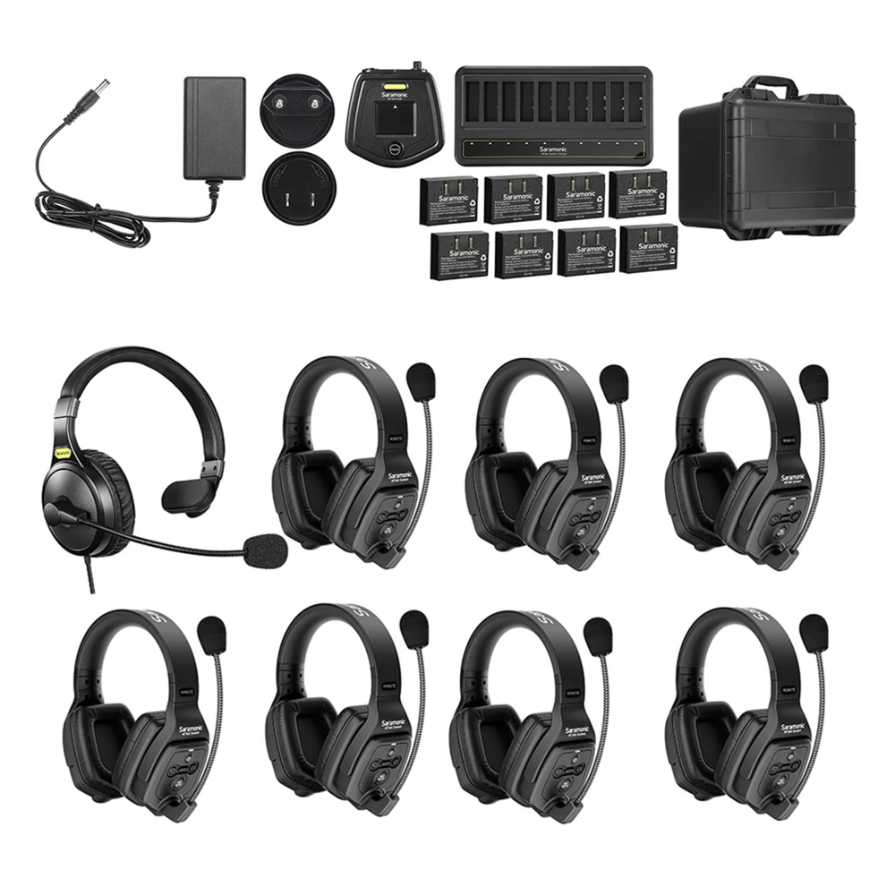 Saramonic WiTalk-WT8D 8-Person Wireless Dual-Ear Headset Intercom System with Hub & Case (Open Box)