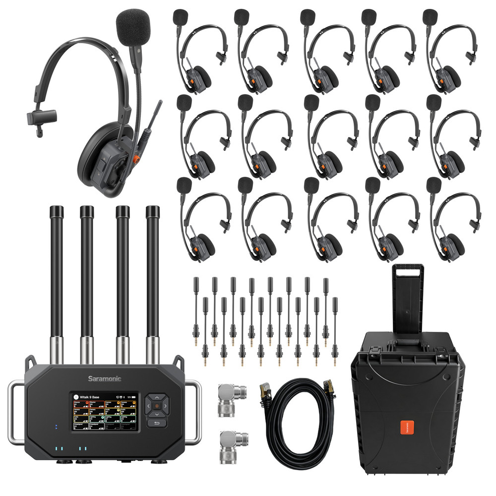 Saramonic WiTalk Base G16X | 16-Person Intercom System with WiTalk9X Single-Ear Headsets and Base (G-Mount)