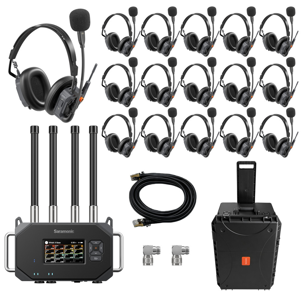 Saramonic WiTalk Base G16XD | 16-Person Intercom System with WiTalk9XD Dual-Ear Headsets & Base (G-Mount)