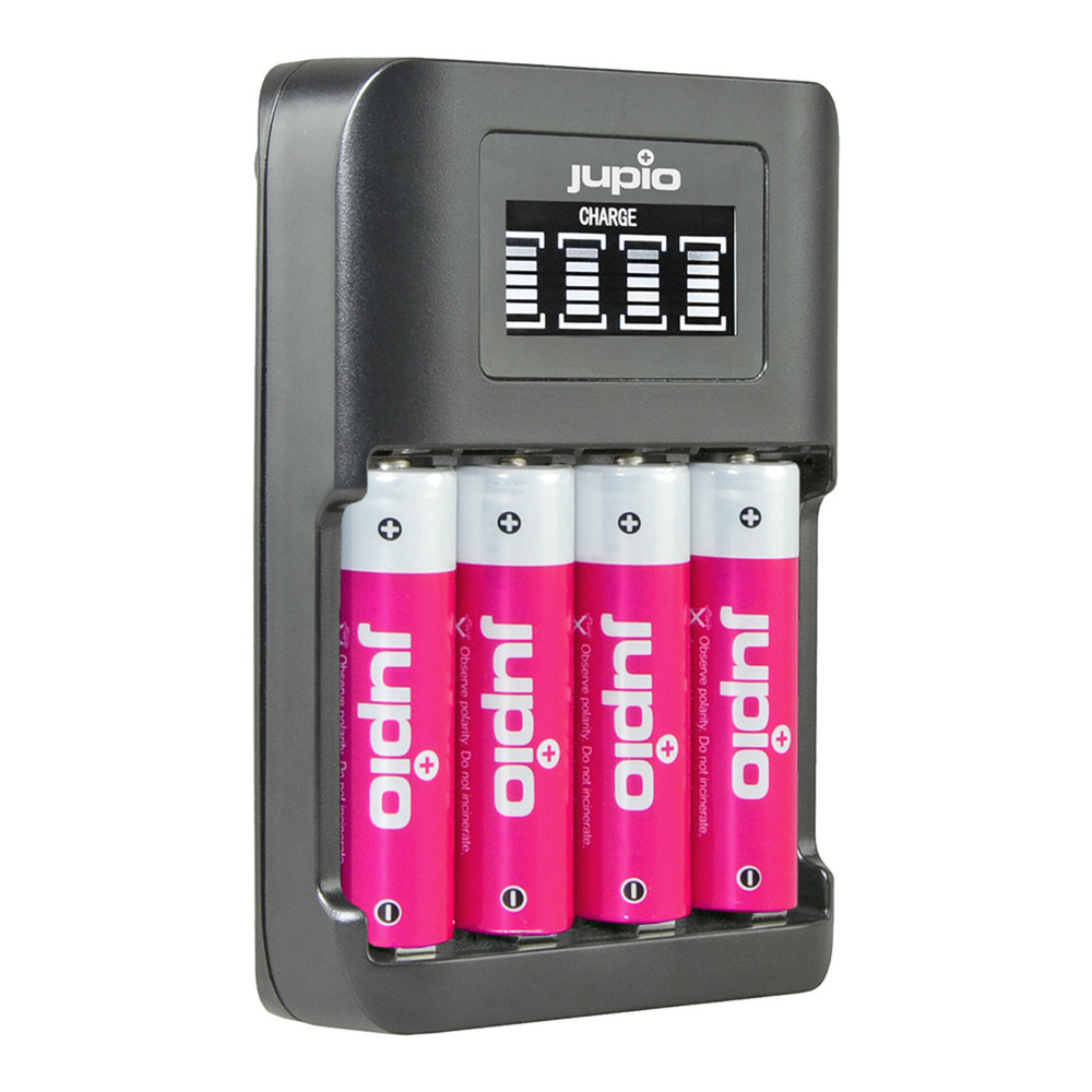 Jupio USB 4-slots Ultra Fast Battery Charger LCD