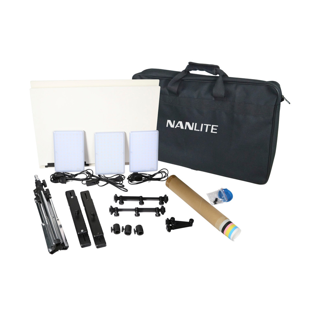 Nanlite Compac 20 Slim Soft LED 3 Light Table Top Studio Kit