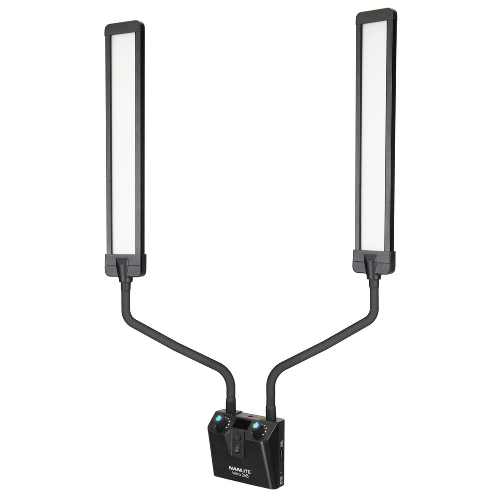 Nanlite Mira 26B Dual Flex Arm Beauty Light with USB Power Passthrough and Light Stand