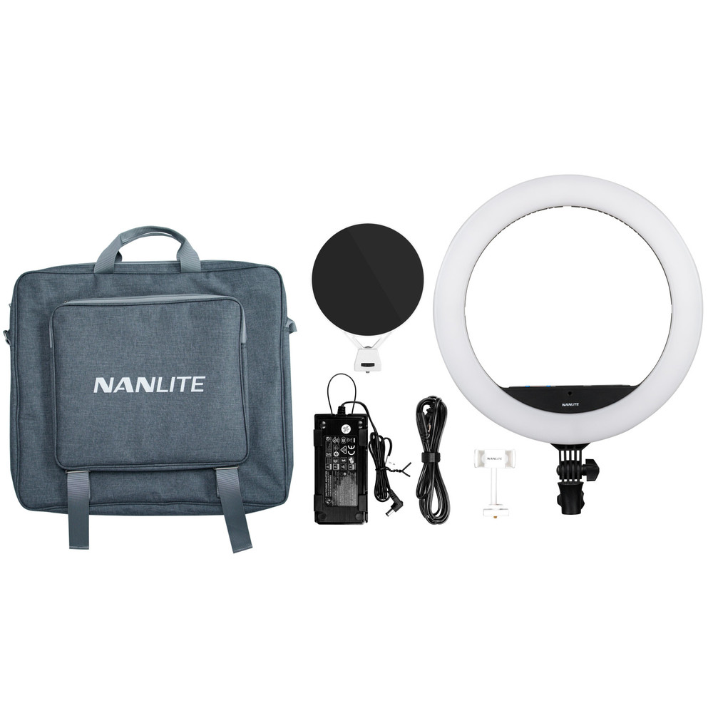 Nanlite Halo 16C Bicolor and Tunable RGB 16in LED Ring Light with USB Power Passthrough