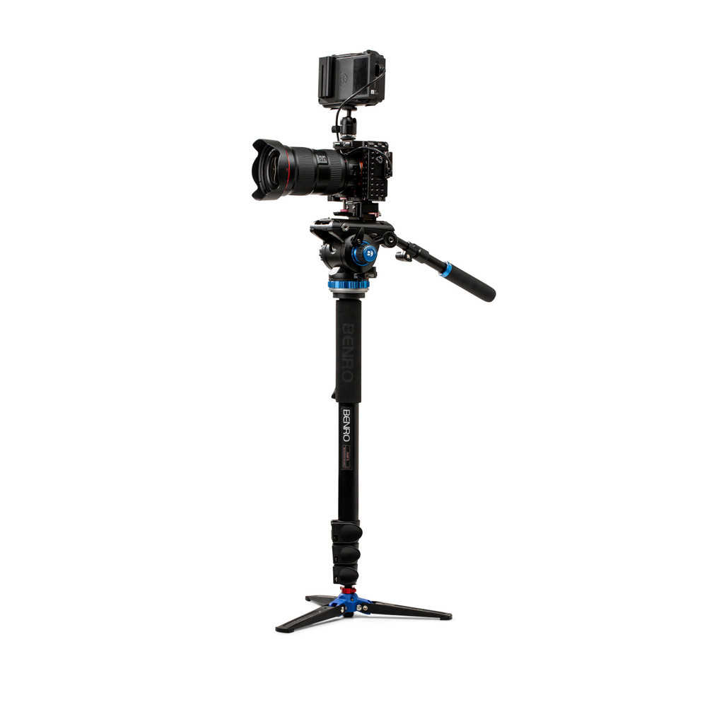 Benro A48F Classic Aluminum Monopod, Flip Lock Legs, S6PRO Head, 3 Leg Base