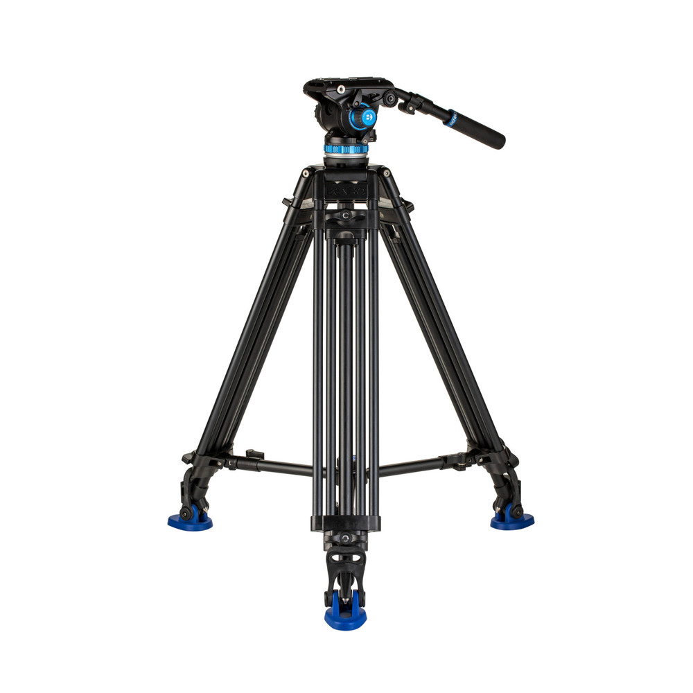 Benro A573T Dual-Tube Aluminium Video Tripod & S6PRO Head-75mm Half Ball Adapter, 3 Leg Sections, Twist Lock