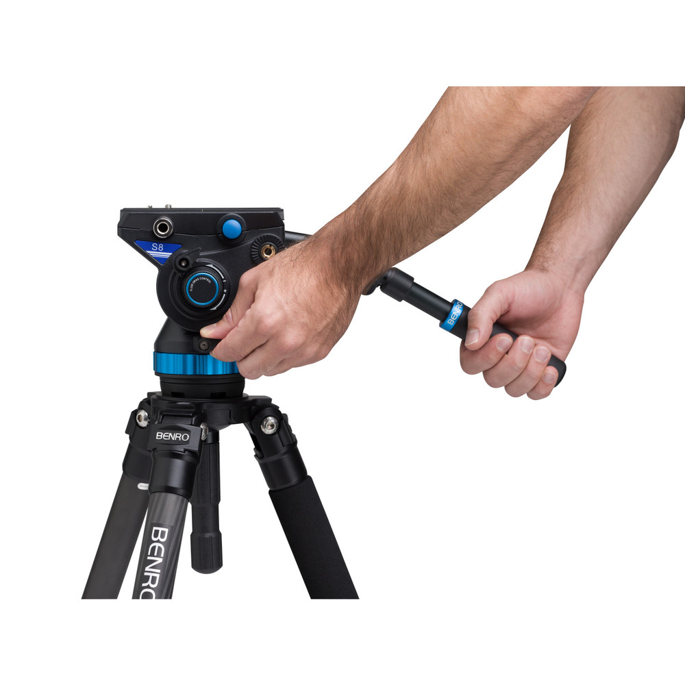 Benro S8 - 8Kg Video Head (Stepped - 0, 2.5Kg, 5.0Kg, 8Kg) [+90°/-70° Tilt Range]