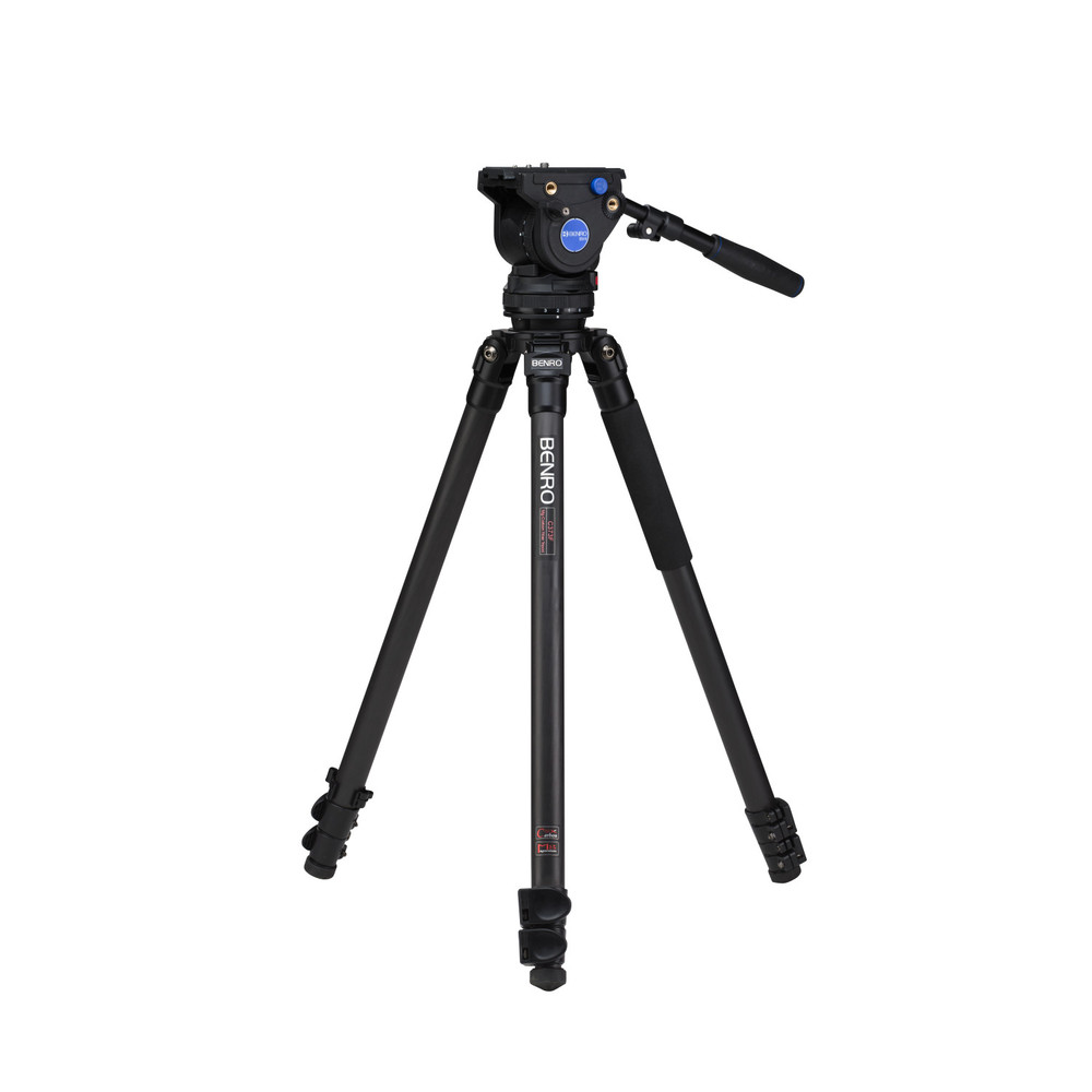 Benro C373F Series 3 CF Video Tripod & BV4H Head - 3 Leg Sections, Flip Lock Leg Release