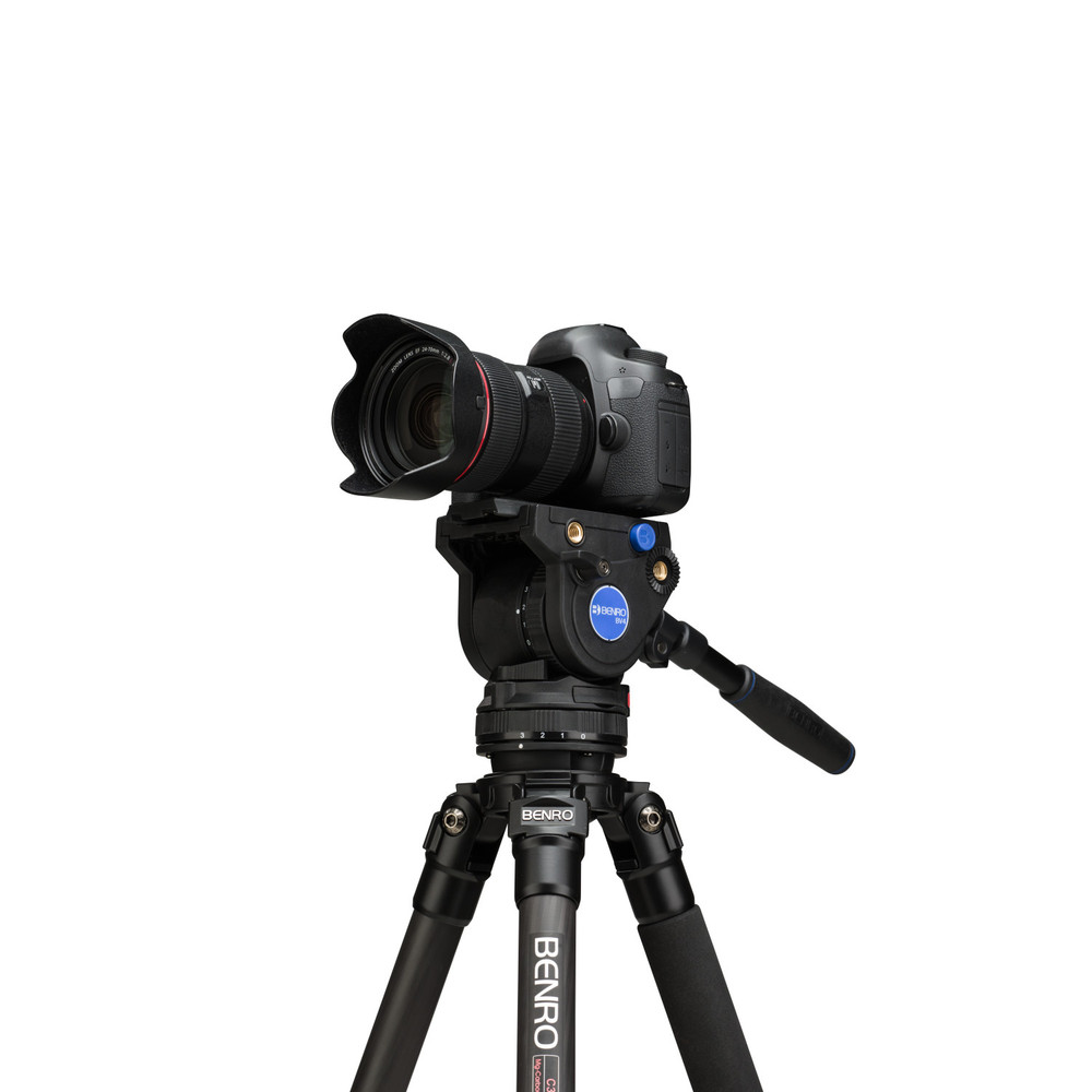 Benro C373F Series 3 CF Video Tripod & BV4H Head - 3 Leg Sections, Flip Lock Leg Release