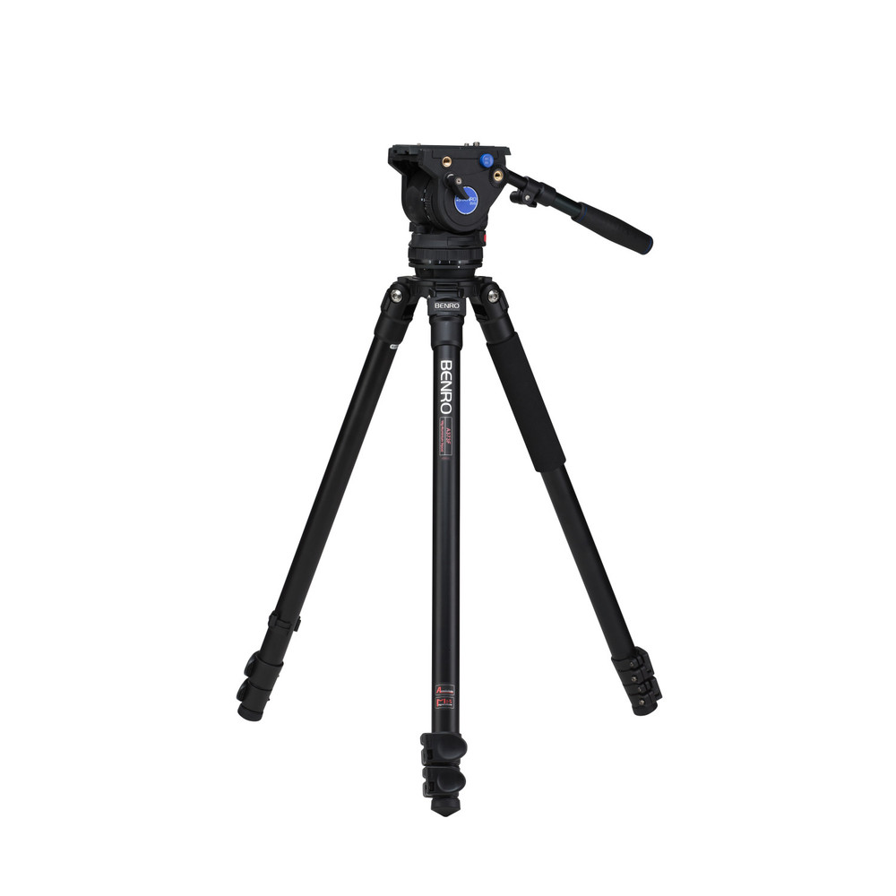 Benro A373F Series 3 Aluminum Video Tripod & BV6H Head - 3 Leg Sections, Flip Lock Leg Release