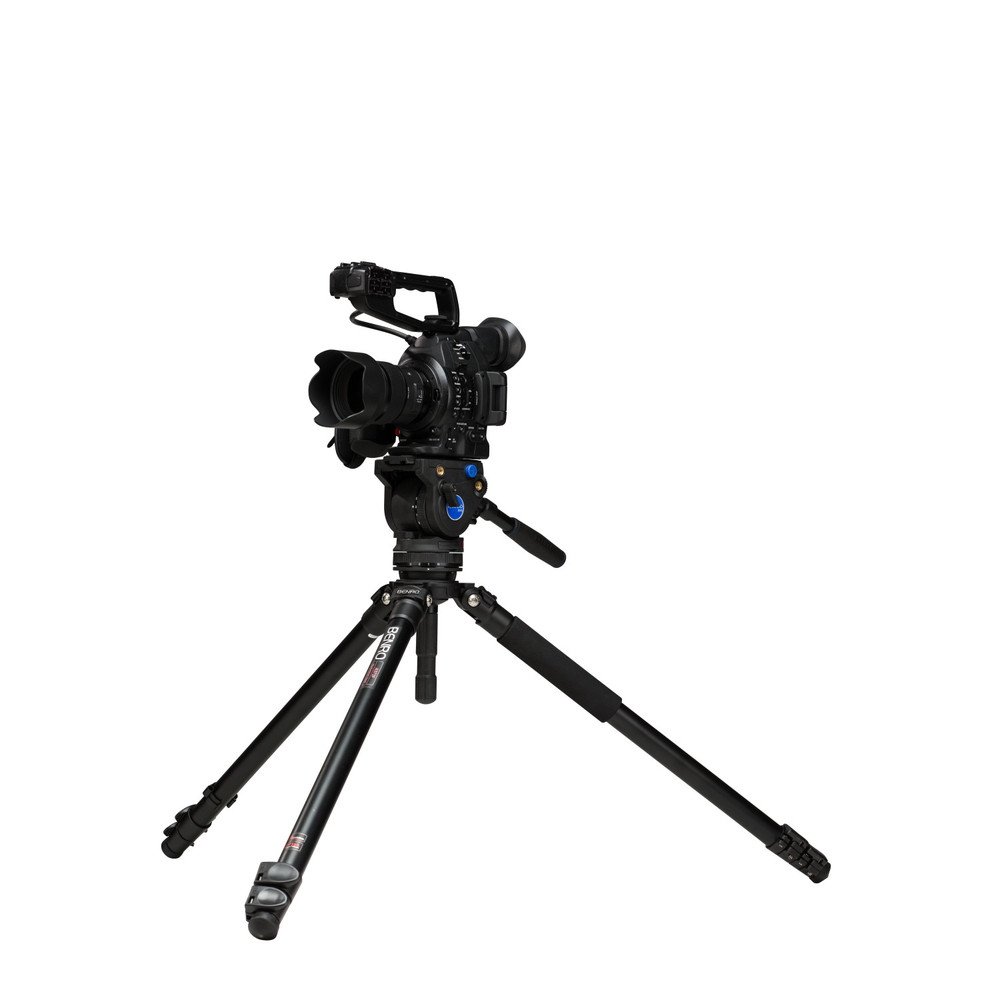 Benro A373F Series 3 Aluminum Video Tripod & BV6H Head - 3 Leg Sections, Flip Lock Leg Release