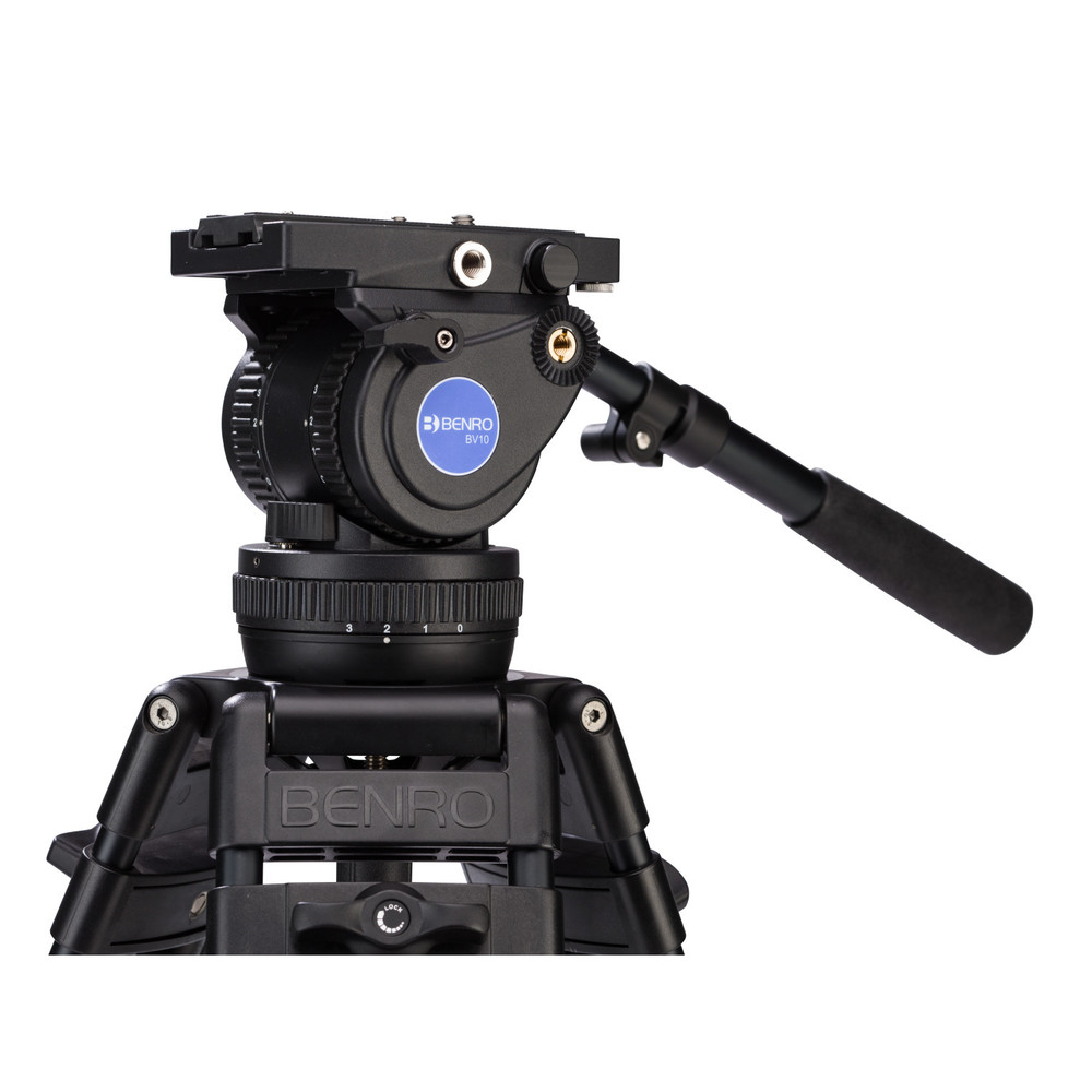 Benro A674TMM Dual Stage AL Video Tripod & BV10 Head - 100mm Bowl, 3 Leg Sections, Twist Lever-Lock Leg Release