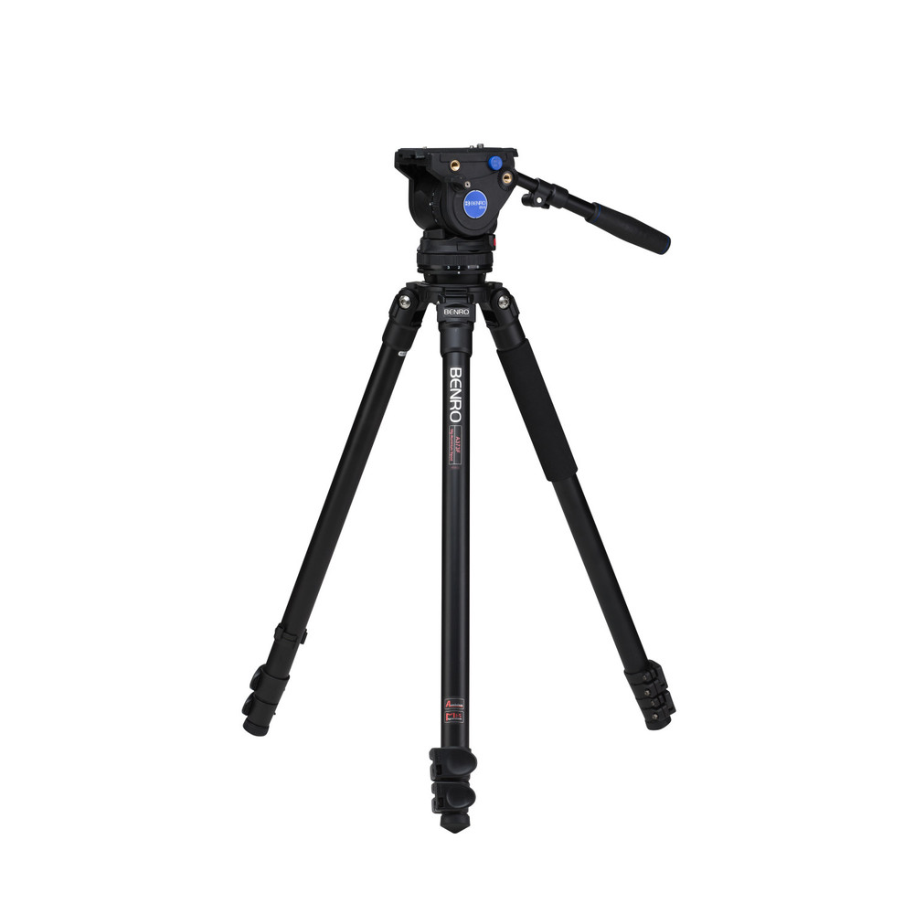 Benro A373F Series 3 Aluminum Video Tripod & BV4H Head - 3 Leg Sections, Flip Lock Leg Release