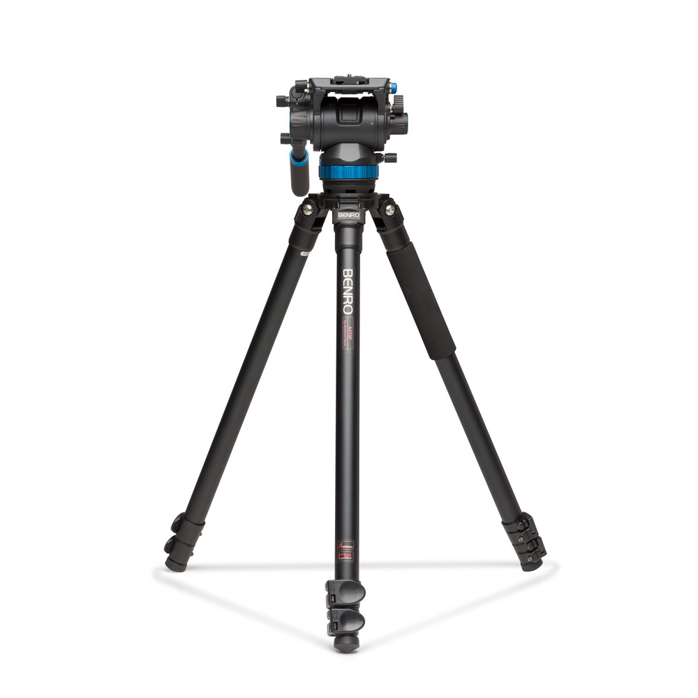 Benro A373F Series 3 AL Video Tripod & S8 Head - 75mm Half Ball Adapter, 3 Leg Sections, Flip Lock Leg Release