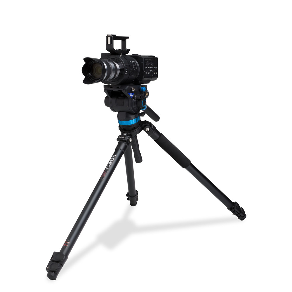 Benro A373F Series 3 AL Video Tripod & S8 Head - 75mm Half Ball Adapter, 3 Leg Sections, Flip Lock Leg Release