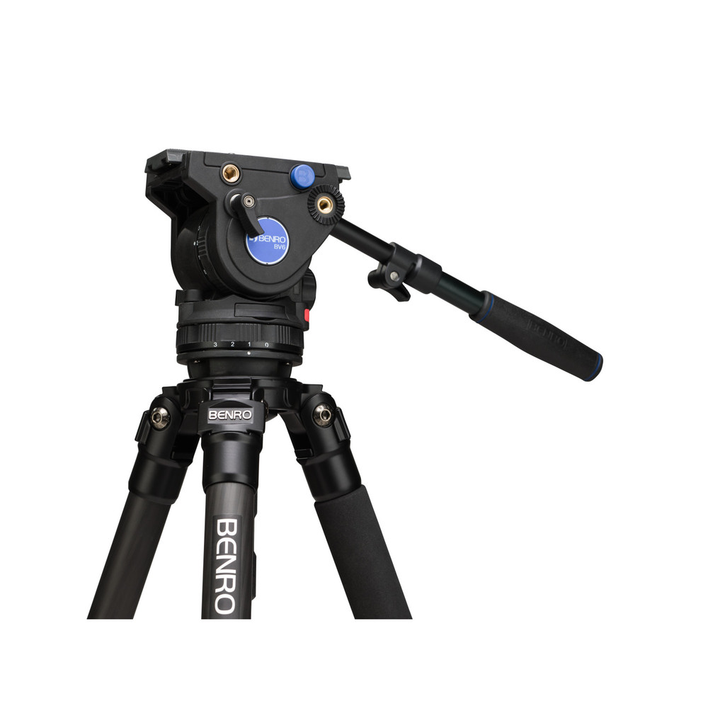 Benro C373F Series 3 CF Video Tripod & BV6H Head - 3 Leg Sections, Flip Lock Leg Release