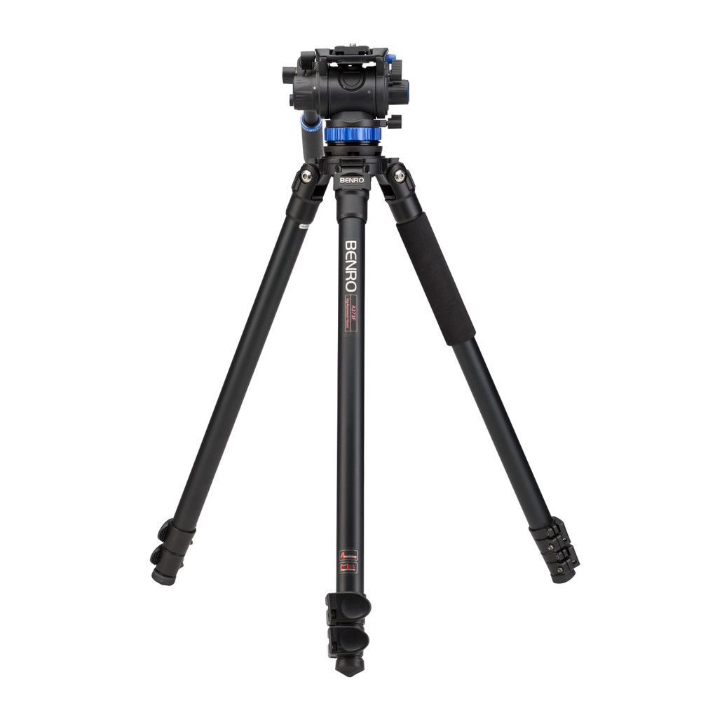 Benro A373F Series 3 AL Video Tripod & S7 Head - 75mm Half Ball Adapter, 3 Leg Sections, Flip Lock Leg Release