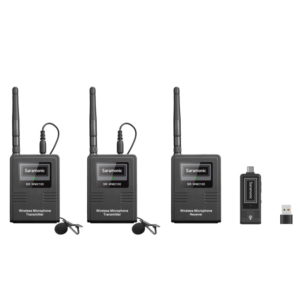 Saramonic SR-WM2100X 2-Person 2.4GHz Wireless Lavalier System with both Camera-Mount & USB-C Receivers