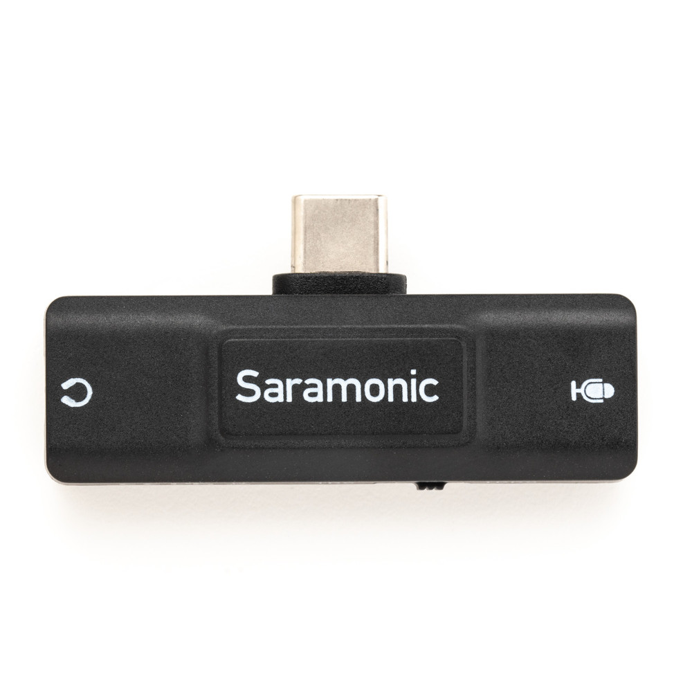 Saramonic SR-EA2U USB-C Audio Interface w/ 3.5mm Mic In, Headphone Out for iPhone 15, Android, Computers, iPad