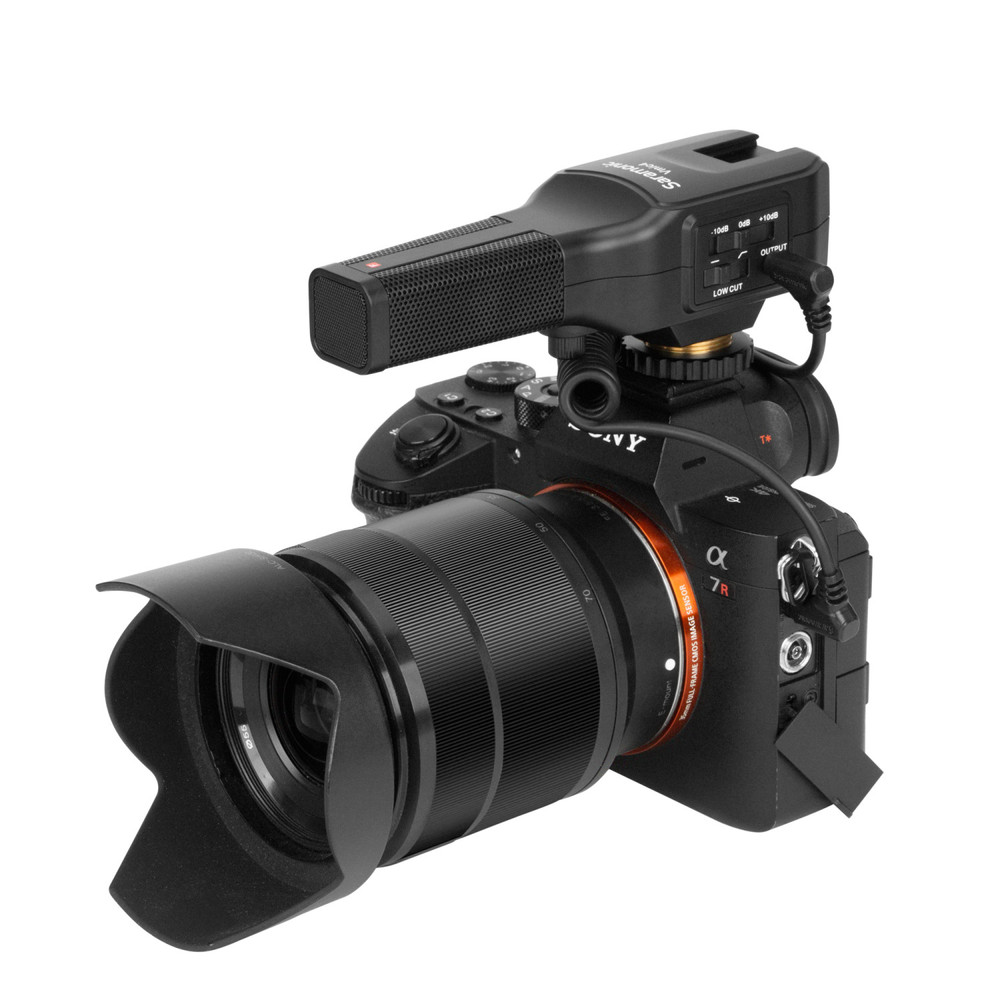 Saramonic Vmic4 Dual-Capsule AAA-Powered On-Camera Mic w/ HP Out, Mic In, Furry Windscreen, TRS & TRRS Cables