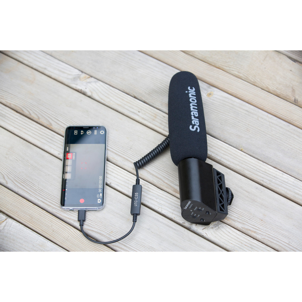 Saramonic UTC-C35 Locking 3.5mm TRS Male to USB-C Output Cable with A-to-D for Mobile Devices & Computers (Open Box)