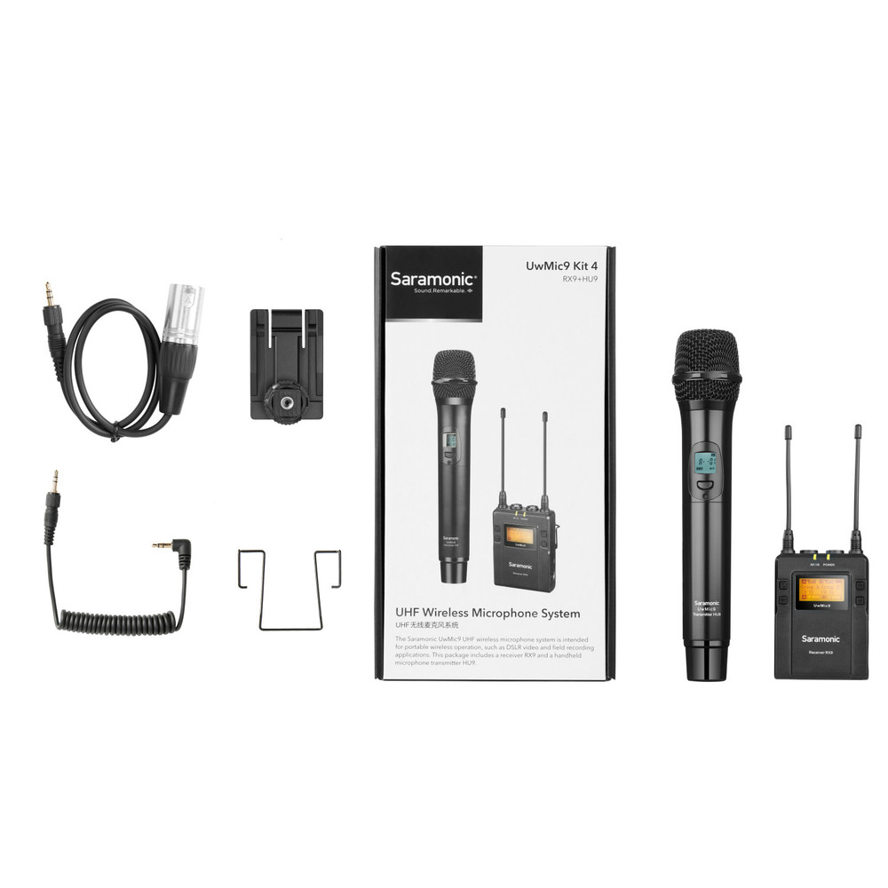 Saramonic UwMic9 RX9+HU9 UHF Wireless Handheld Mic System w/ Portable Dual-Channel Camera-Mount Receiver (Open Box)