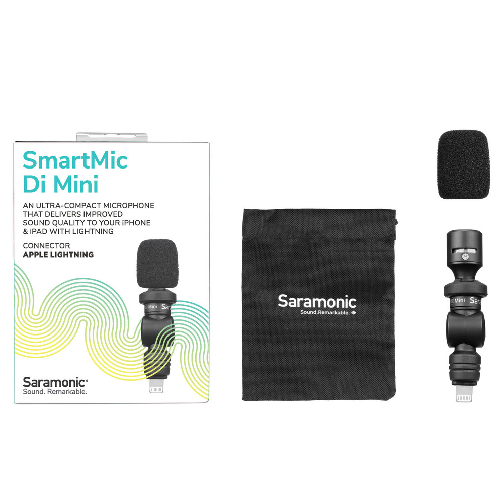 Saramonic SmartMic Di Mini Ultra-Compact Omnidirectional Condenser Microphone w/ Lightning for iPhones & iPads (Open Box)