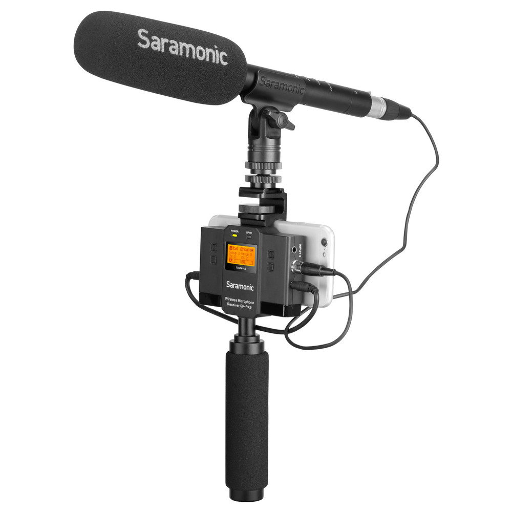 Saramonic UwMic9 SP-RX9+TX9+TX9 Dual UHF Wireless Lavalier Mic System & Audio Mixer for Smartphones