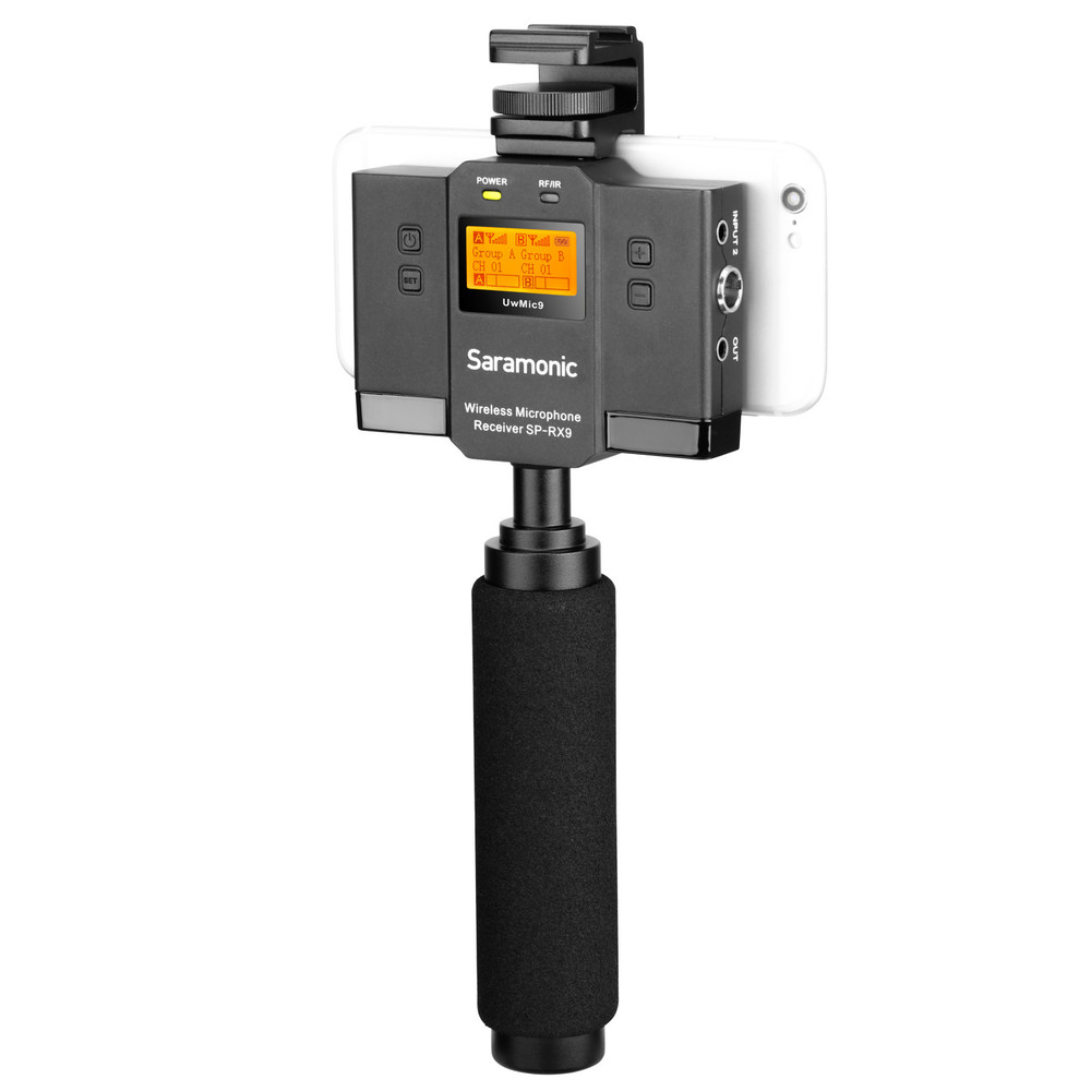 Saramonic UwMic9 SP-RX9+TX9+TX9 Dual UHF Wireless Lavalier Mic System & Audio Mixer for Smartphones