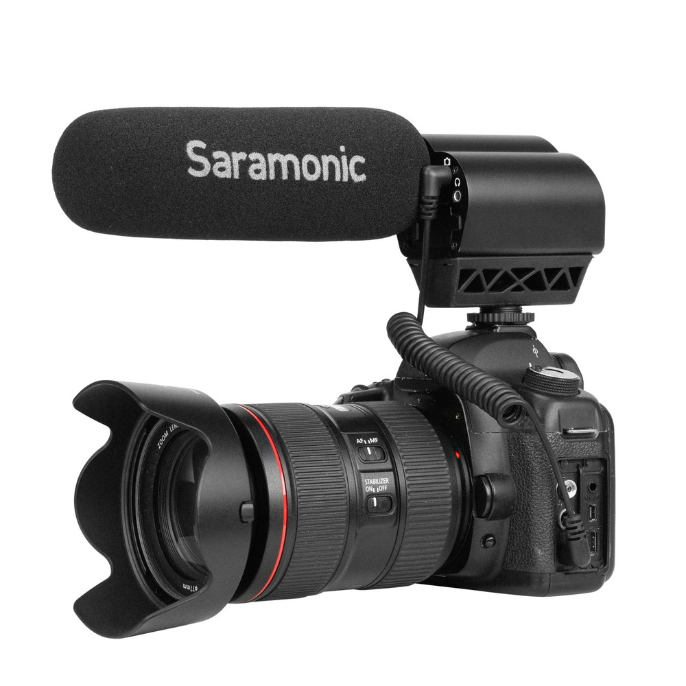Saramonic Vmic Pro mkII Advanced Supercardioid Shotgun w/ 3.5mm Out, Level Control, Low-Cut, High Boost & HP